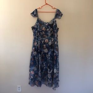 Hutch blue floral satin dress